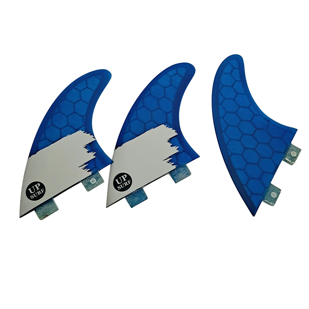 Yepsurf-Double Tabs AM2 Surf Fin Surfboard, Fiberglass, Big Honeycomb Fins, Blue Color, Surf Boards, Fin Surfing