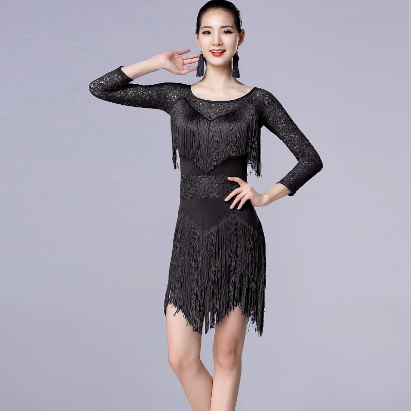 New Fashion 2019 Plus Size Women Dance Wear Salsa Samba Dresses Half Sleeves Floral Lace Girls Latin Dance Dress (with pants)