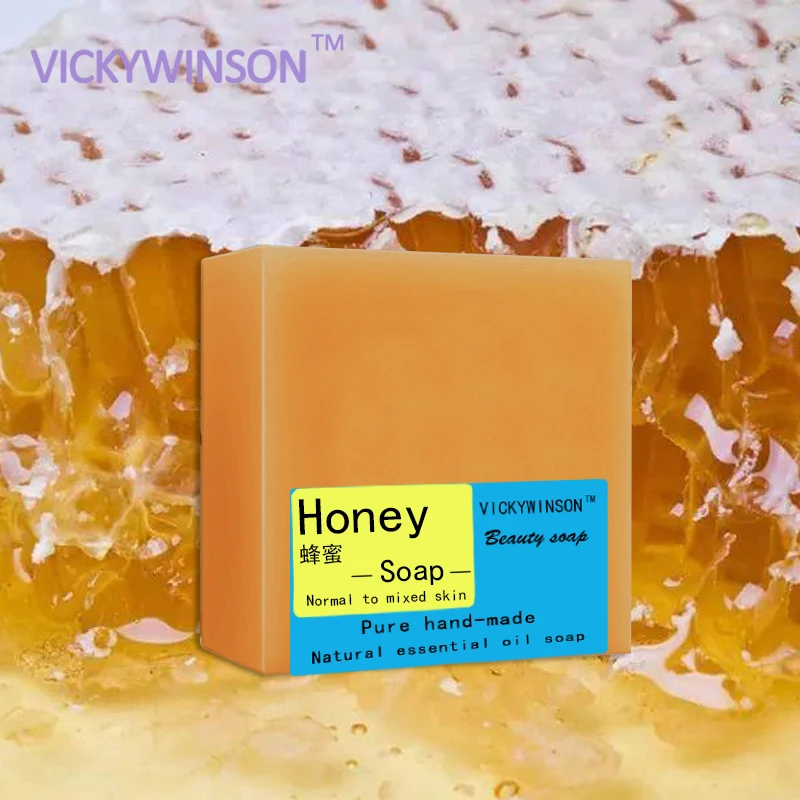 VICKYWINSON Honey handmade soap 100g 100% HandMade Whitening Peeling Glutathione Arbutin Honey