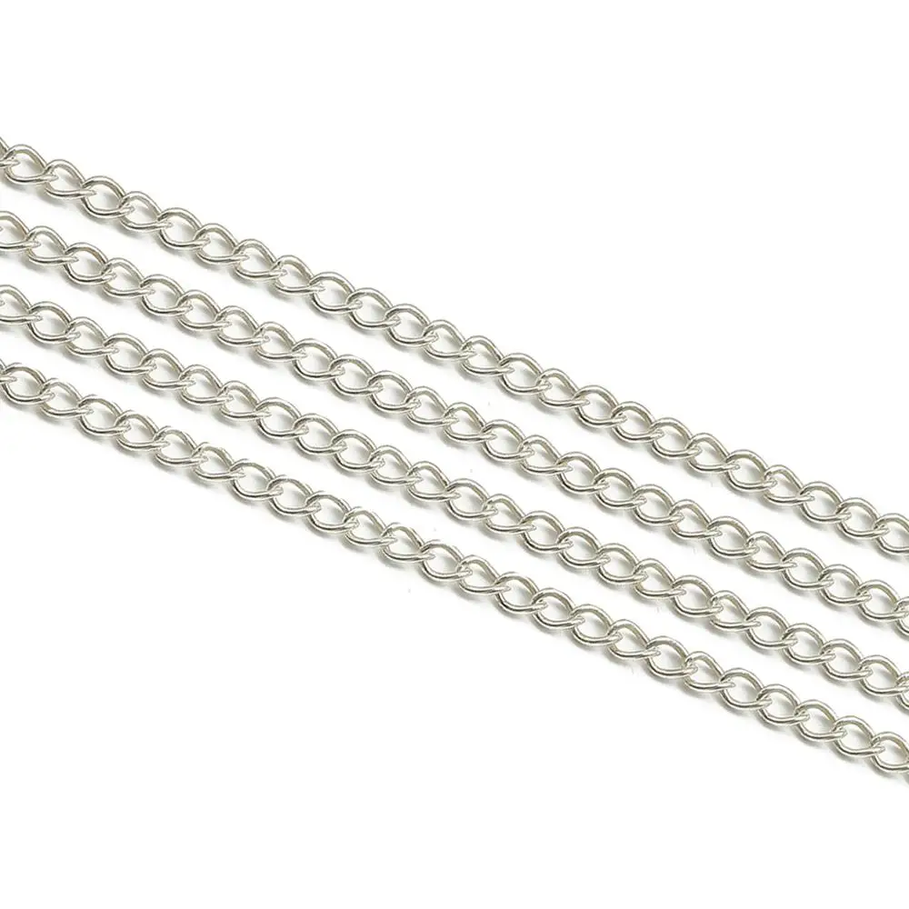 1 pc/lote 50cm 925 prata esterlina link chains maioria colar corrente para diy pulseira jóias fazendo acessórios feitos à mão descobertas