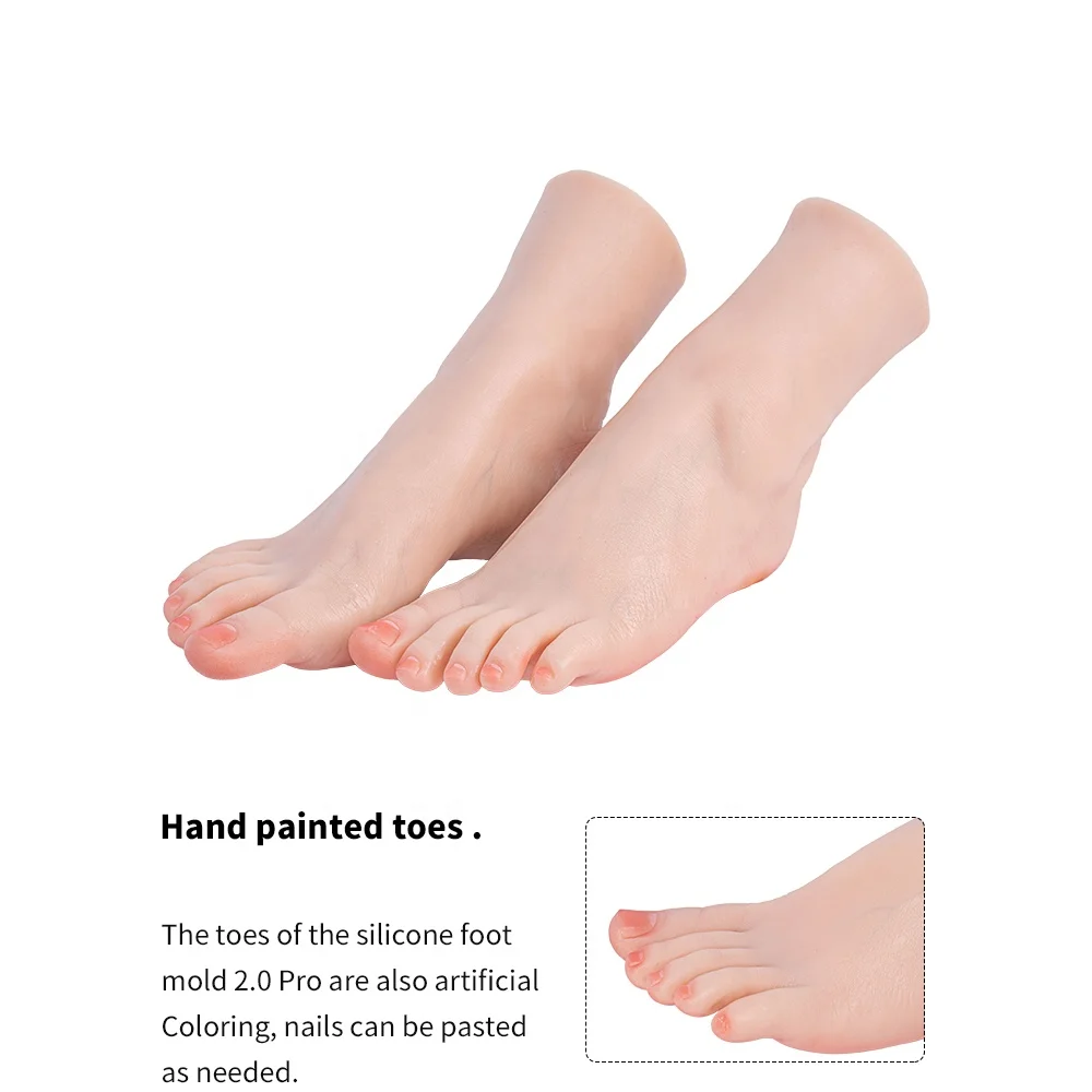 Platinum Silicone Foot Mannequin with Flexible Toes and Ankle For Sock Drawing Shoe Display and Collection TG3816