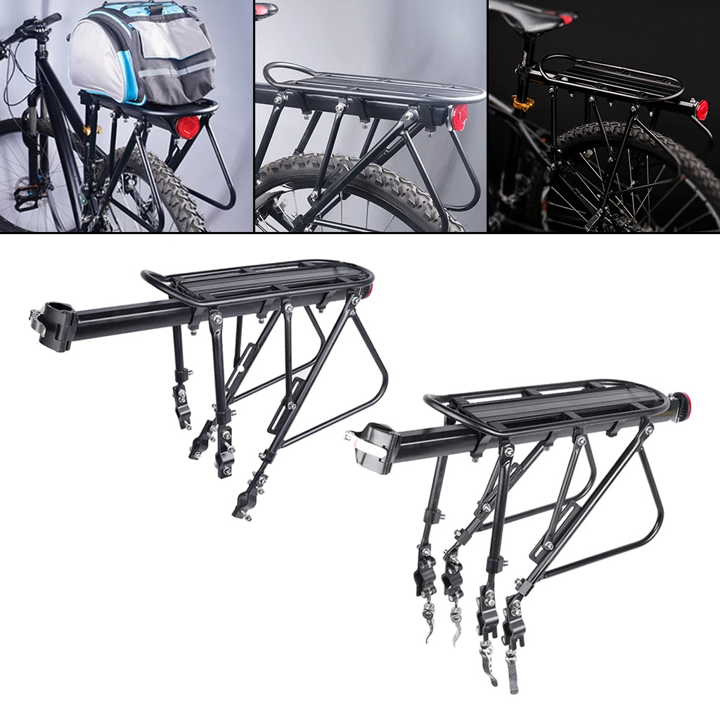 100KG Bicycle Luggage Carrier Bike Rack Aluminum Alloy Cargo Rear Rack Shelf Cycling Seatpost Load Holder Stand MTB Road Bike