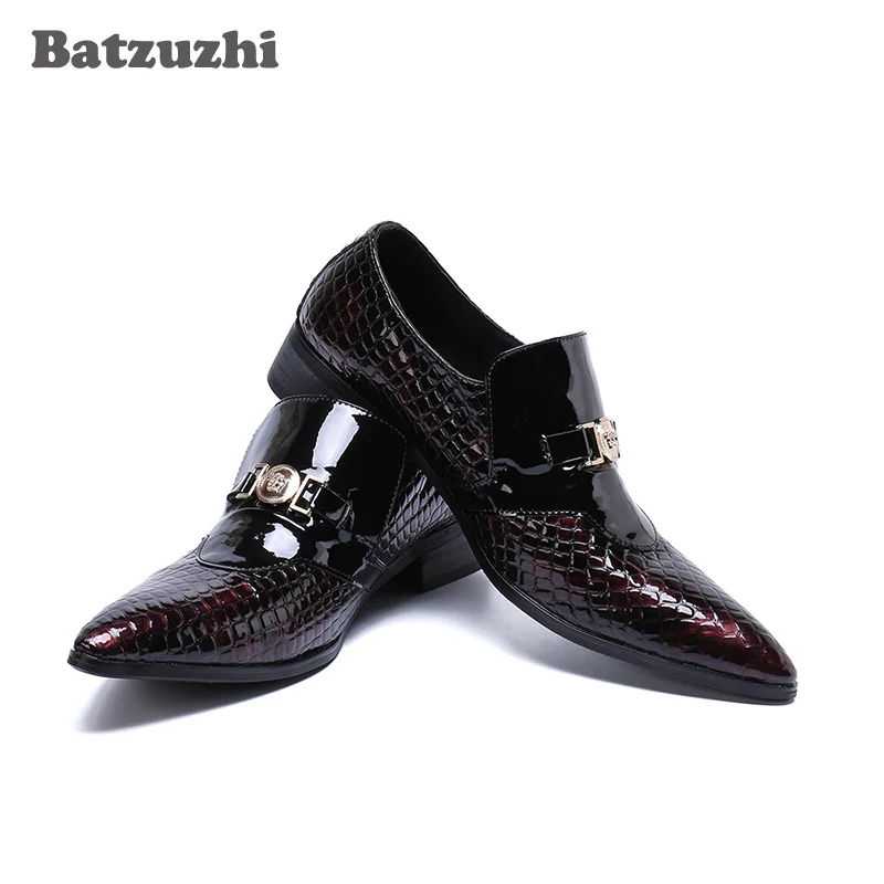 

BatzuzhiFormal Business Oxfords Shoes Men Designer Genuine Leather Men Dress Shoes Pointed Toe Wedding Shoes Men, EU38-46