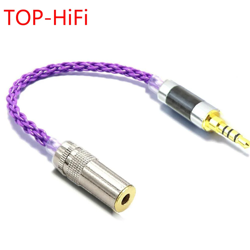 

TOP-HiFi 3.5mm TRRS Balanced Male to 4.4mm Balacned Female Silvar Plated Audio Adapter Connector 3.5mm to 4.4m Audio Cable