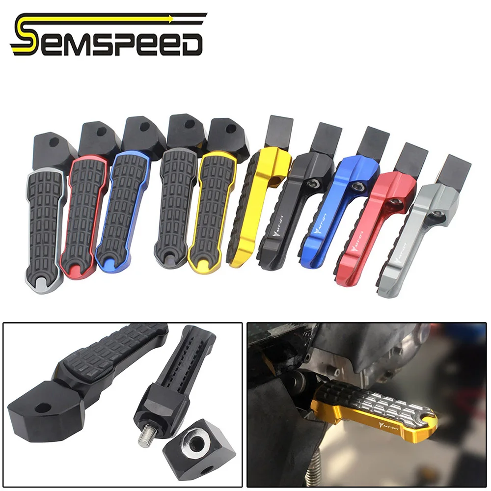 SEMSPEED Yamaha XMAX Logo Motorcycle Foot Pegs Left Right Hold-foot Peds XMAX 125 250 300 400 2017-2021 MT07 FZ07 XSR700 Tracer