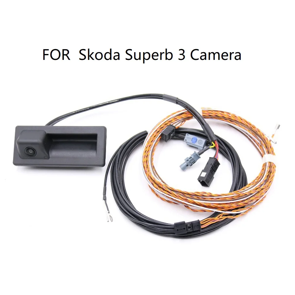 FOR MQB Skoda Superb 3 Rear View Trunk handle Camera with Highline Guidance Line Wiring harness