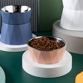 Stainless Steel Cat Bowl High Foot Dog Bowl Neck Protector Cat Food Water Bowl Anti-overturning Bowl Pet Feeder Bowl Supplies 3