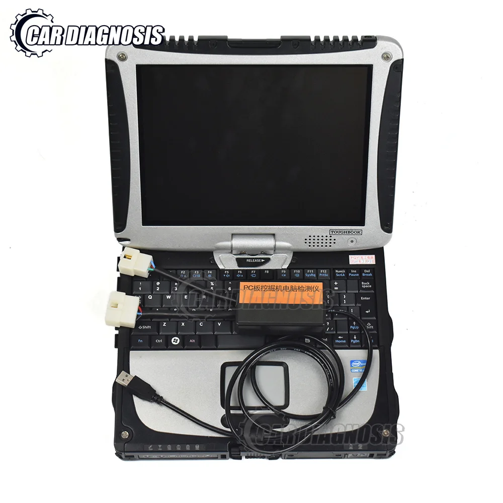 Excavator Diagnositc Cable For hitachi 4pin and 6pin cont connectors cable Dr.ZX with Toughbook CF19 laptop