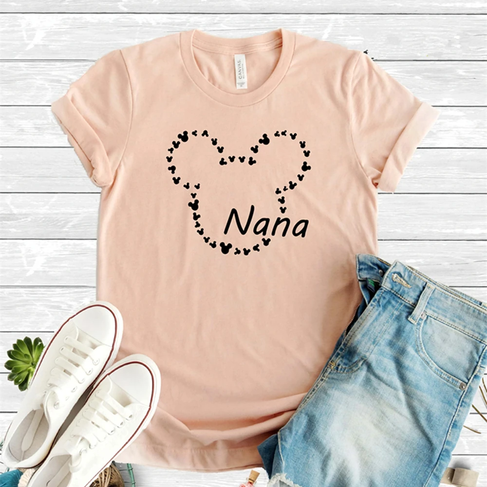 

Футболка «2026 Nana Shirt» с надписью «Bless Nana», милая футболка для бабушки, футболка «Gigi», футболка «Mima», подарок для бабушки, футболка «Mouse Nana», забавный подарок на День матери