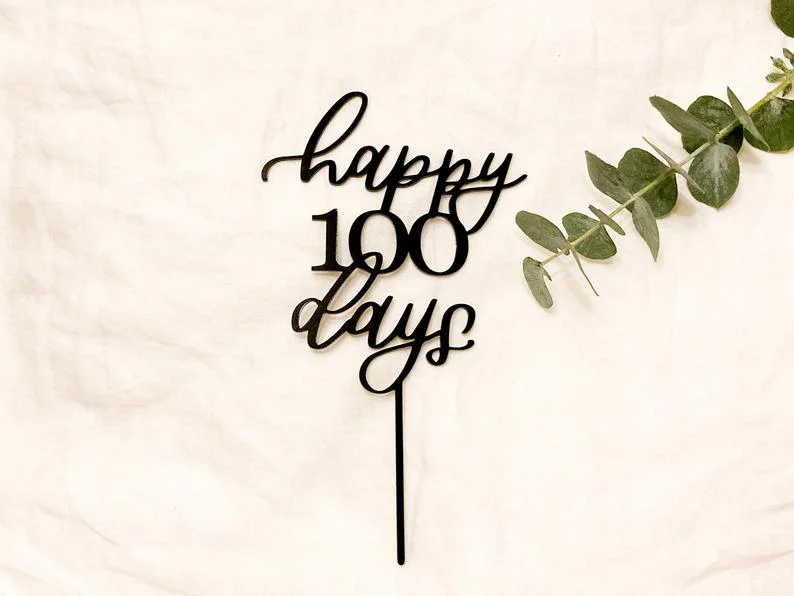 Happy 100 days Cake Topper Birthday Cake Topper Cake Decoration Cake Decorating Baby's 100-day Hundred Days Commemoration