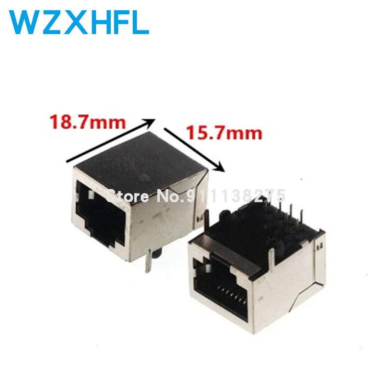 10Pcs RJ45 Socket 8 Pin Kabel Interface Afgeschermd Kristal Licht Koperen Shell Connector Vrouwelijke 8P8C