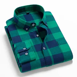 Camisa de manga larga a cuadros para hombre, camisas cómodas de franela suave de alta calidad, informales, Otoño, 2021