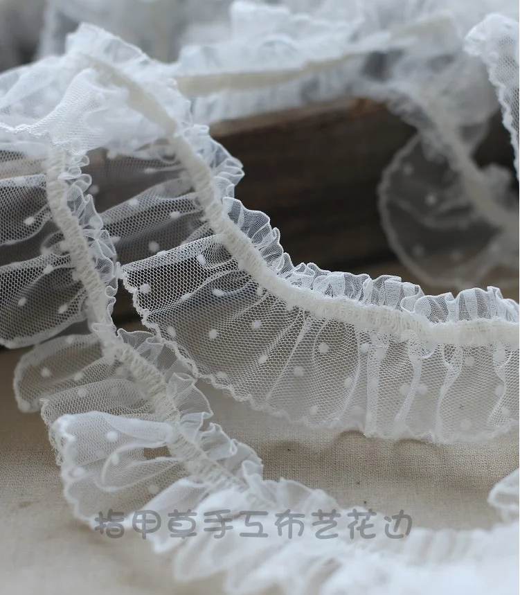 1 Meter Elastic Bands Ruffle Stretch Rubber Lace Ribbon Trims Folds DIY Baby Hair Tie Clothing Sewing Accessories 5cm