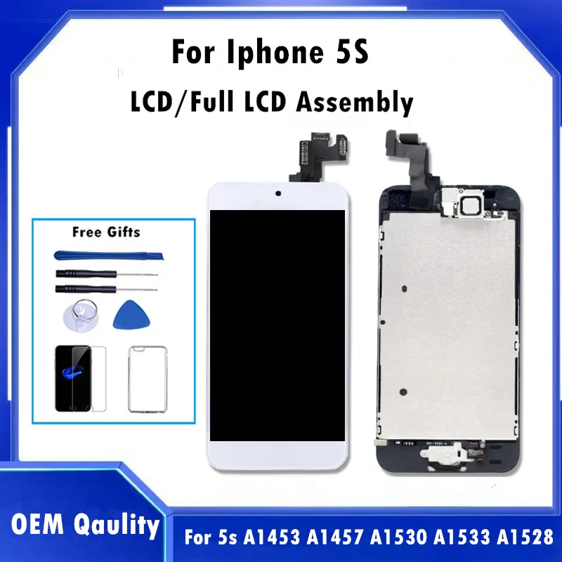 

Grade AAA For iPhone 5S Full LCD Display Touch Screen Digitizer Replacement Display For iPhone 5S Only LCD Screen Assembly