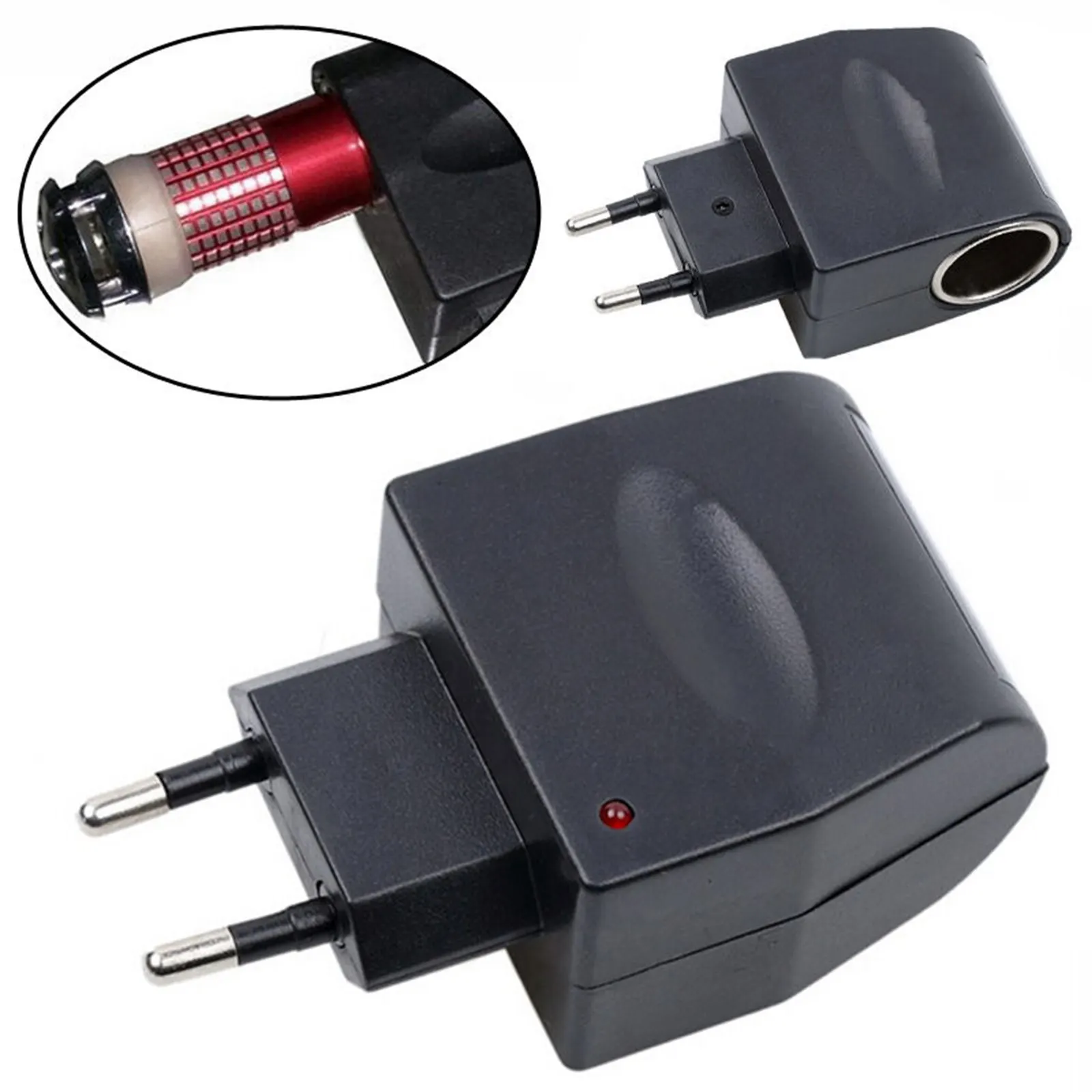 Universal 220V AC To 12V DC Car Power Adapter Socket Converter 220V To 12V Household Cigarette Lighter EU Plug