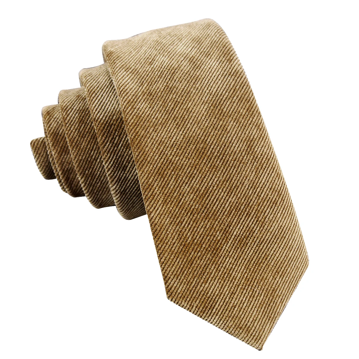 5cm Skinny Tie Solid Brown Camel Red Burgundy Crimson Mens Ties Neckties Corduroy Slim Wholesale Brand New