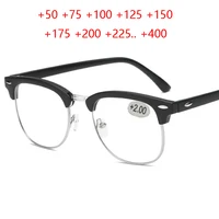 Gafas de lectura de medio marco de Metal, gafas para presbicia, gafas de visión lejana para hombre y mujer con fuerza + 0,5 + 0,75 + 1,0 + 1,25 a + 4,0