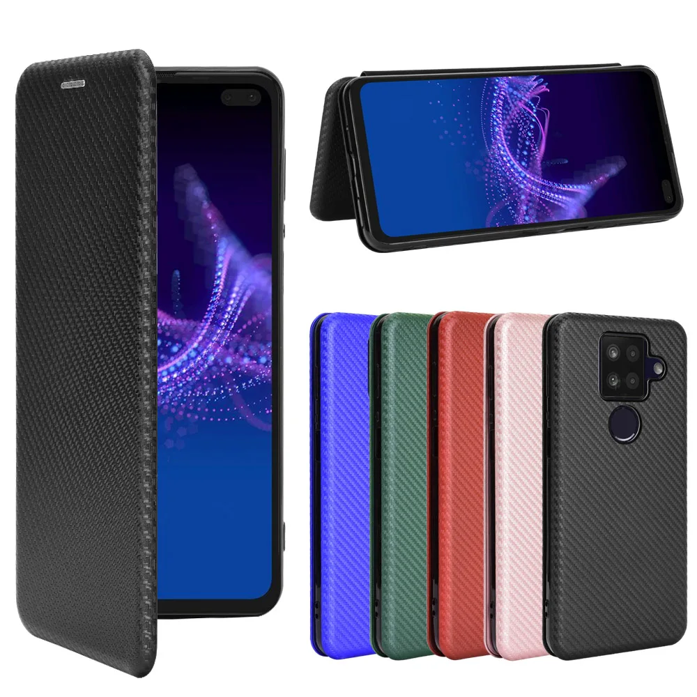 For Sharp Aquos Sense4 Plus Case High Quality Carbon Fiber Flip Leather Case For Sharp Aquos Sense 4 Plus Case Cover