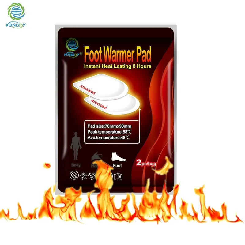 KONGDY Heat Patch 6 Pieces=3 Bags Self Heated Body Warmer Stick Lasting Heat Patch Keep Hand Feet Foot Warm Paste Foot Insole