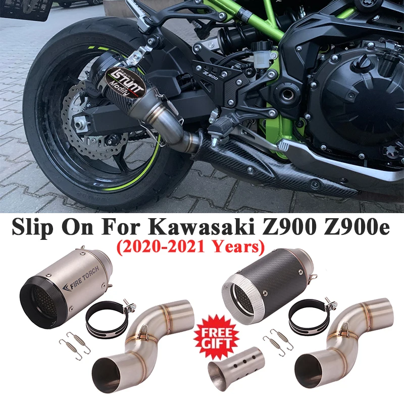 

Без застежки, глушитель из углеродного волокна для Kawasaki Z900 A2 Z900e 2020 2021 GP Racing Escape