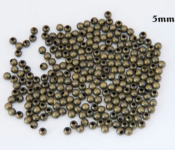 2mm 3mm 4mm 5mm 6mm 8mm Diy Metal Beads Antique Bronze Smooth Ball Spacer Beads Crimp Beads For Jewelry Making Findings