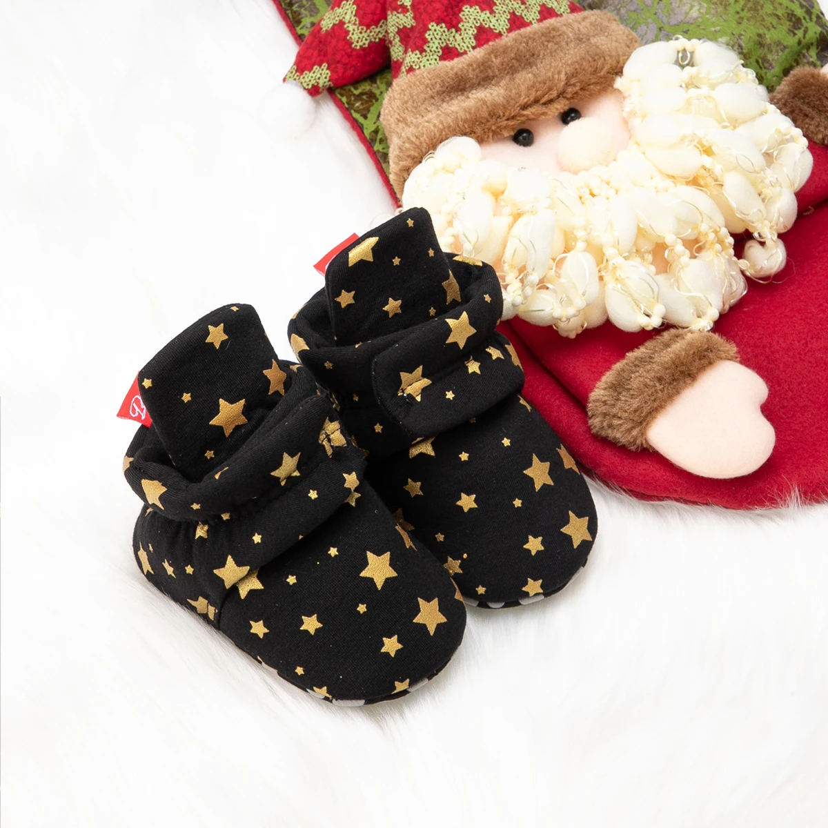 Newborn Boy Girl Baby Ankle Socks Shoes Cute Star Toddler Prewalker Booties Cotton Winter Soft Anti-slip Warm Infant Crib Shoes