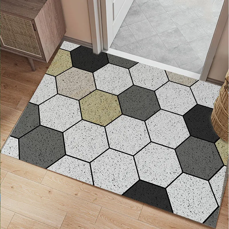 

Nordic Cut Geometric Doormat Carpet Home PVC Silk Loop Floor Entrance Mat Carpet Living Room Bedroom Bathroom Non-Slip Door Mats