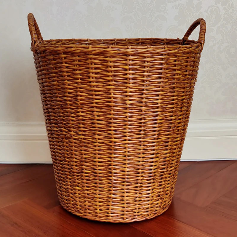 

Thick Tube Dirty Laundry Storage Basket Rattan Woven Basket Basket for Clothes