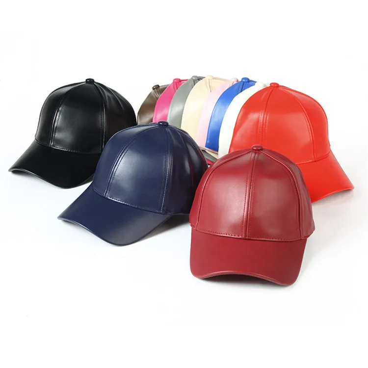 Winter Men's Warm Baseball Cap PU Leather New Windproof Leisure Outdoor Sports Cap Solid Color Dad Casquette