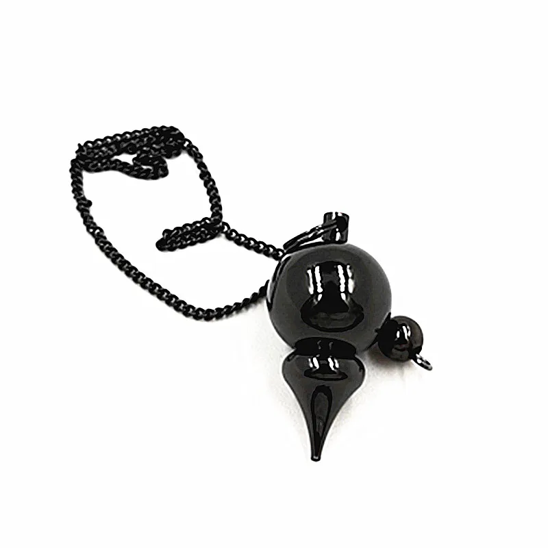Ya.x New pendulums for dowsing Copper meatl Charms reiki pendule Natural Stone Amulet Healing Pyramid spiritual Chakra Amule
