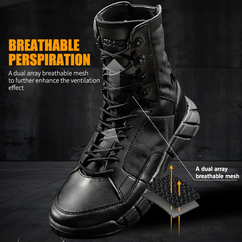 Outdoor Waterproof Tactical Boots Men Professional Military Winter Sports Climbing Hiking Shoes Breathable High-top Army Sneaker