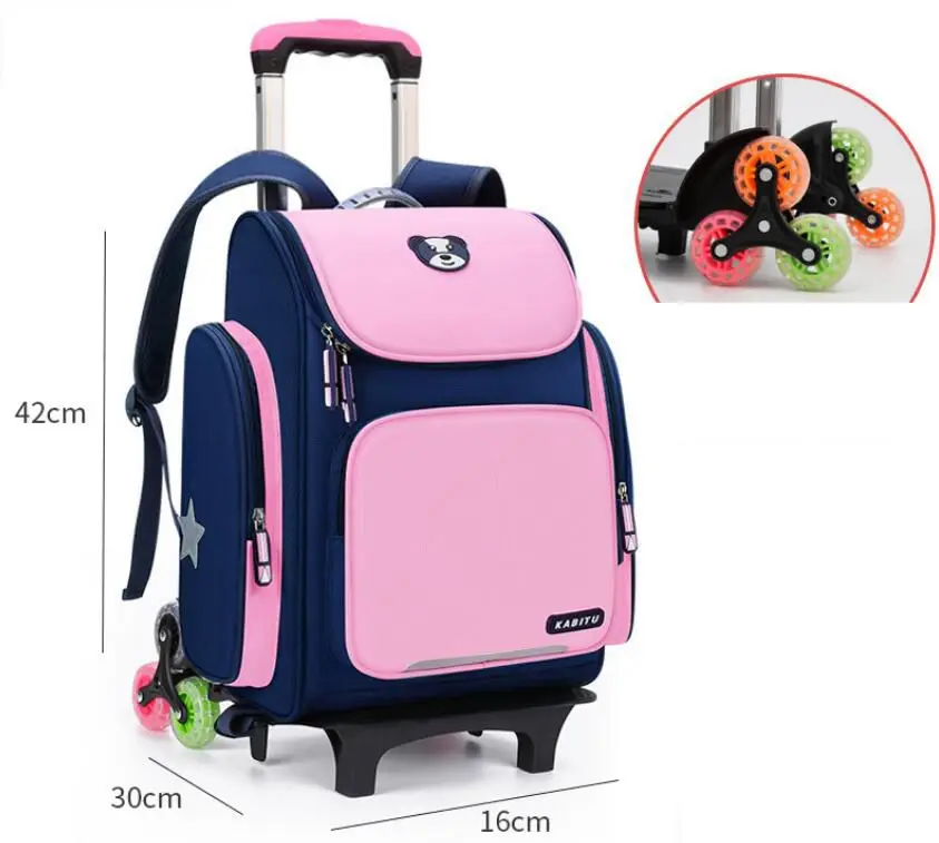 Children School Rolling backpacks bag for kids School backpack On wheels For Girls Wheeled School Trolley bags For Boys