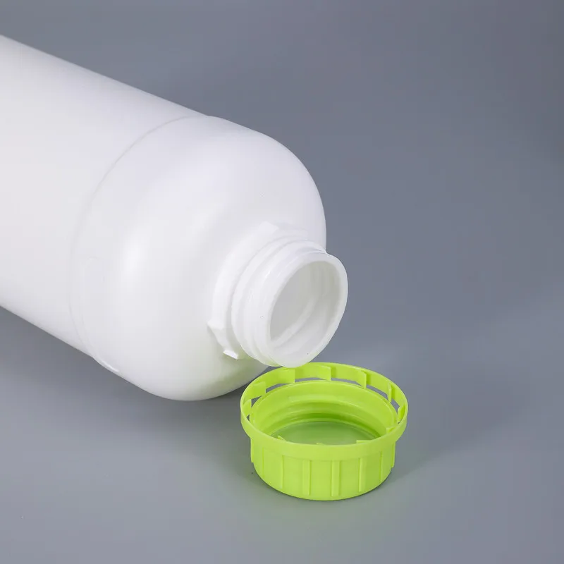 1Pcs 1000ML Empty Round Plastic Bottle With Lid Food Grade HDPE Material Storage Container Liquid Refillable Bottle