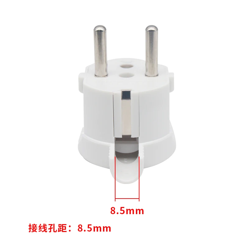 Black white 90 degree elbow connector 250v 10a 16a french Russia Korea Germany Thailand power cord wired cable plug