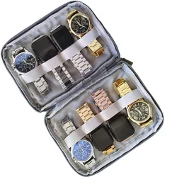 Multifunction 8 slots Travel Watch Organizer Watch Box Case Watch Holder Watchband Storage Case For Apple Watch band Strap Box