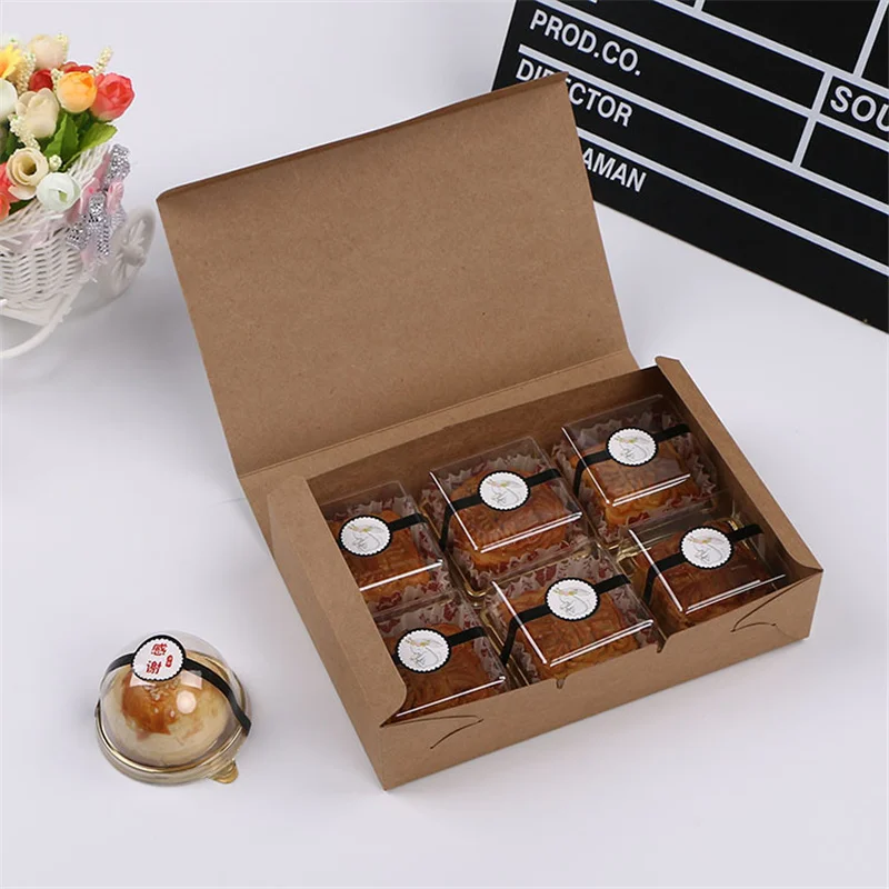 200Pcs Flower Candy Boxes Gift Packaging For Wedding Party Favors Biscuits Baking Package Vintage Floral Kraft Paper Cake Box