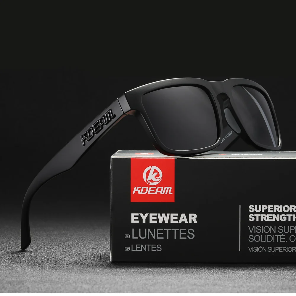 KDEAM Marke Neue 3D Logo Quadrat Polarisierte Sonnenbrille Vacationing Fahren Sonnenbrille Echt Beschichtung Linse KD332 – Detail 9