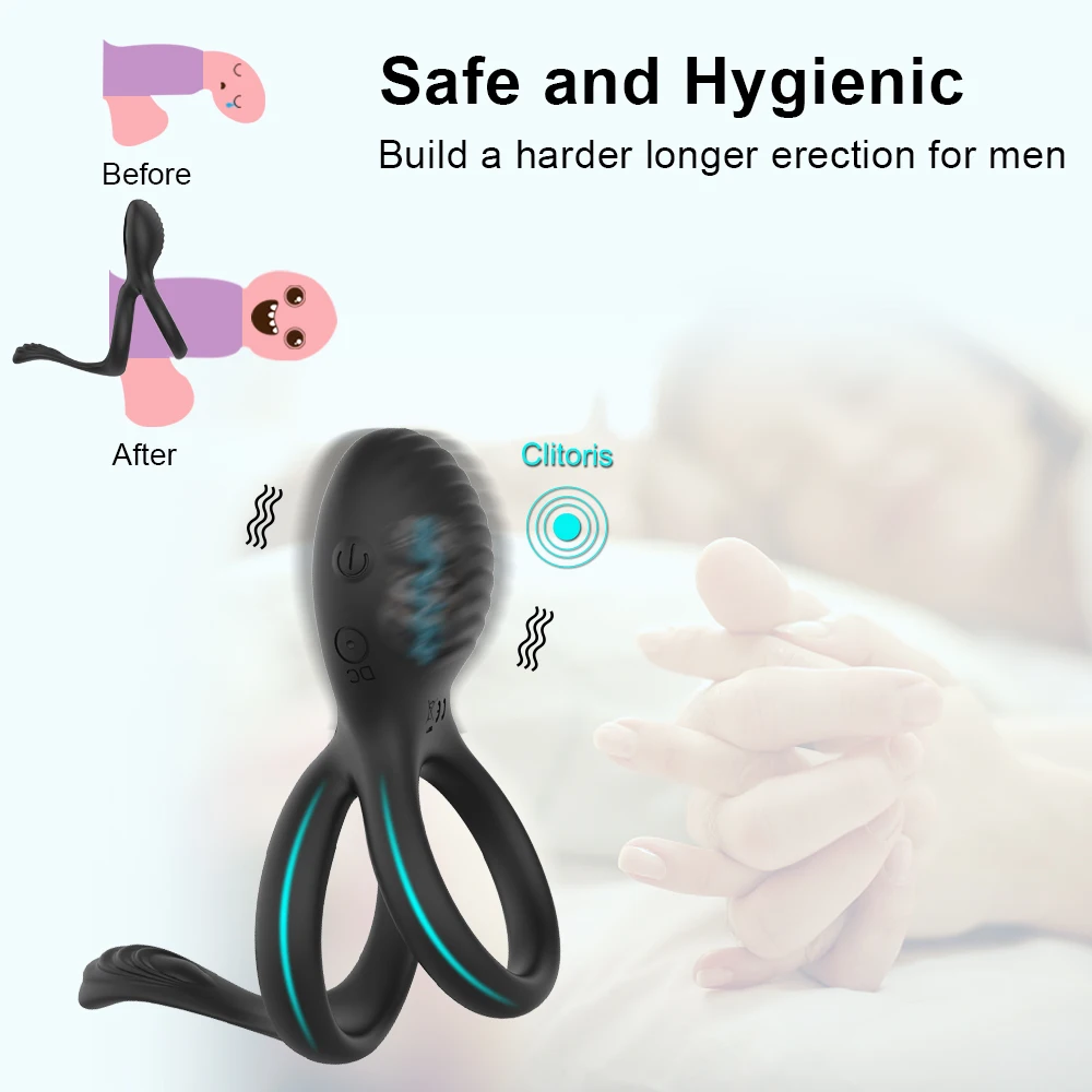 Wireless Remote Control Penis Rings 7-Frequency Vibrator Cock Ring Anal Clitoris Stimulation Sex Toys for Couples Adult Products