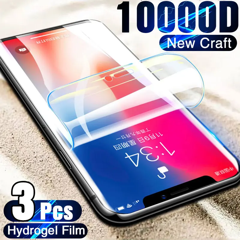 3Pcs Full Cover Hydrogel Film Screen Protector For iPhone 11 12 13 14 15 Pro Max X XR XS Screen Protector iPhone 7 8 Plus SE2020