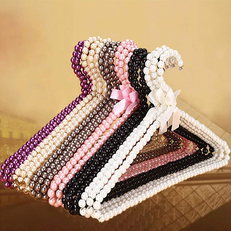 

30Pcs/Lot 40cm Colorful Adult Plastic Hanger Pearl Hangers For Clothes Pegs Princess Clothespins Wedding Dress Hanger LX4203