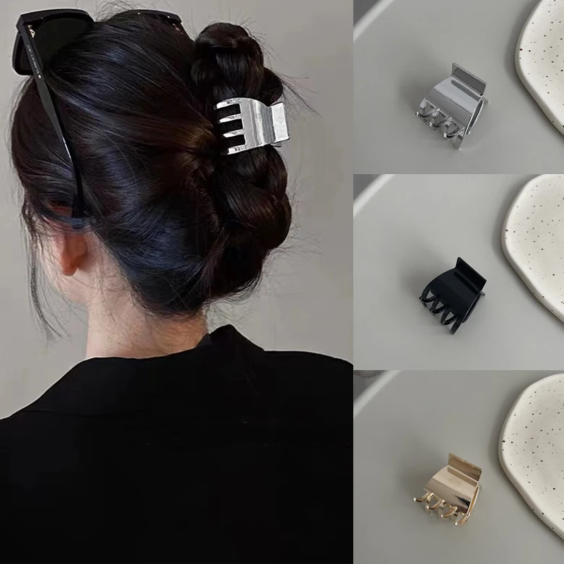 Ruoshui Người Phụ Nữ Vintage Kim Loại Tóc Móng Vuốt Nhỏ Kẹp Tóc Đơn Giản Kẹp Tóc Nữ Hairgrip Barrettes Phụ Kiện Tóc Mũ Đợi Đầu Đa Năng