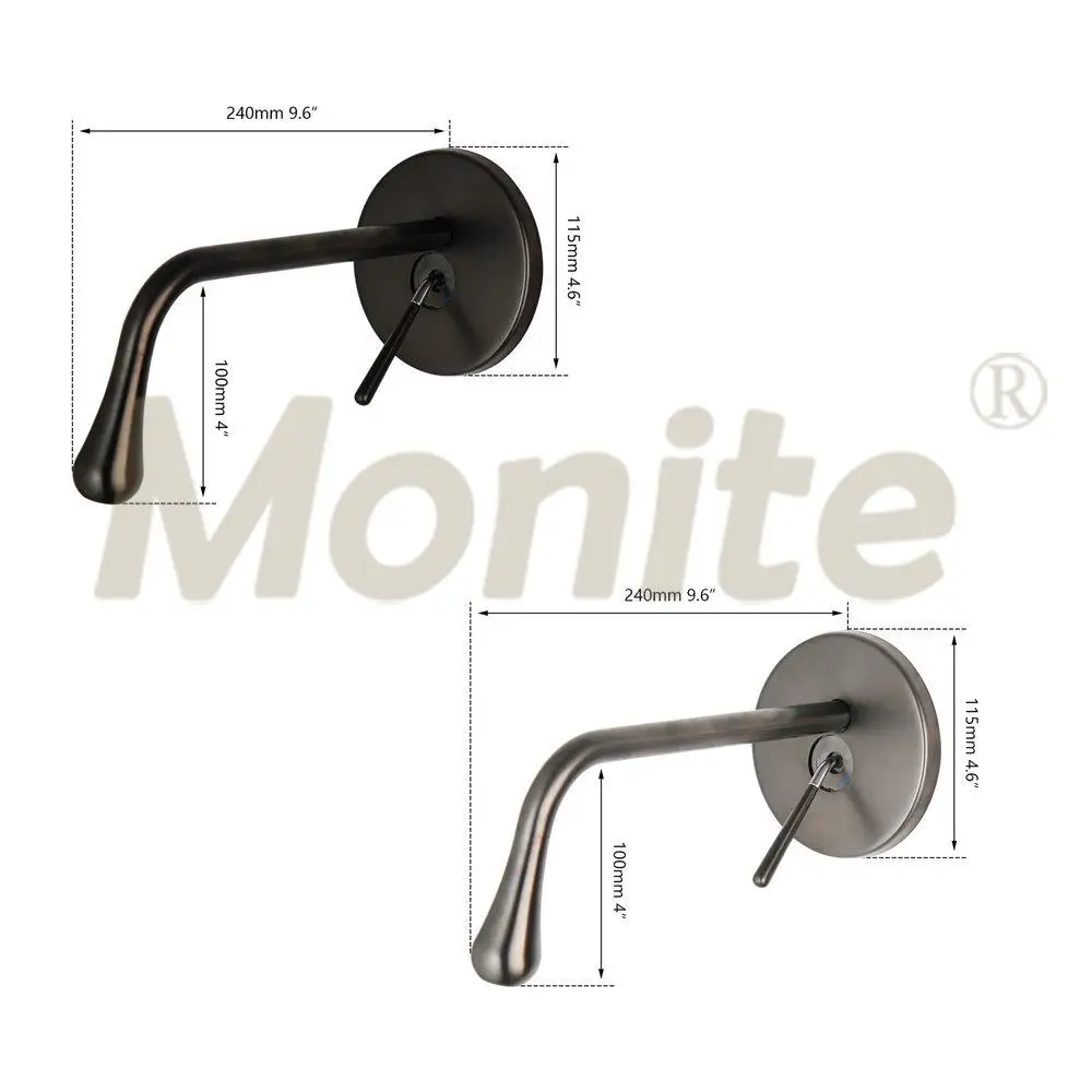 Monite Matte Black/Gun Gray Bathroom Bathtub Faucet 1 Handle Washbasin Dish Rotating Mixer Washing Mop Pool Mixer Tap Faucet