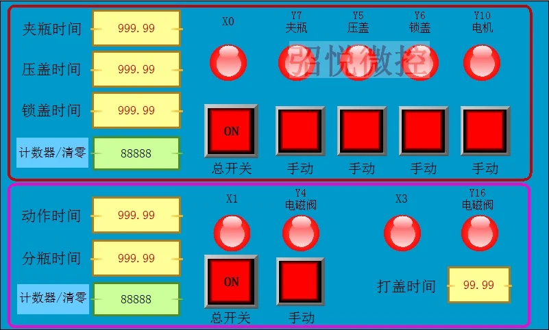 CY-700ES سلسلة 7-بوصة تعمل باللمس PLC التلقائي ملء خط الانتاج ملء آلة تحكم