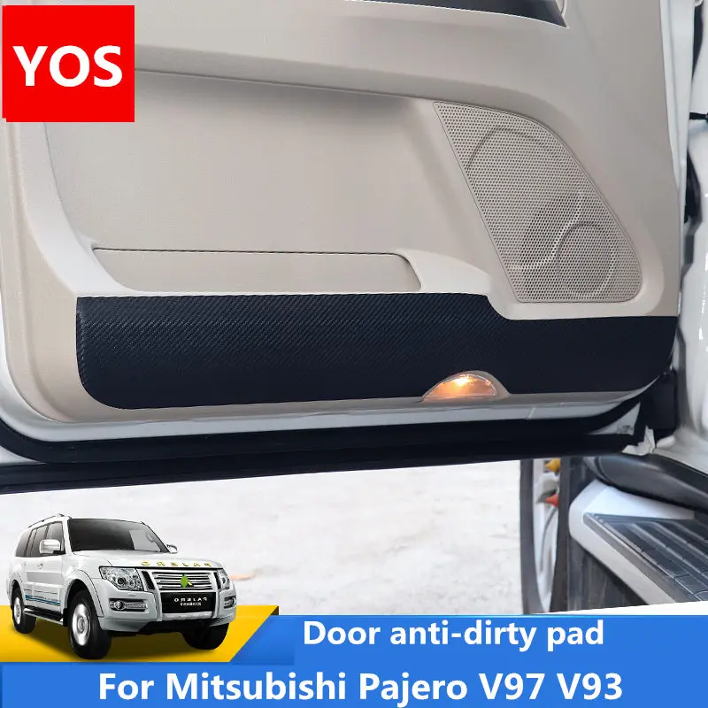 For Mitsubishi Pajero V97 door anti-dirty pad Pajero V93 leather interior door panel protection stickers modified