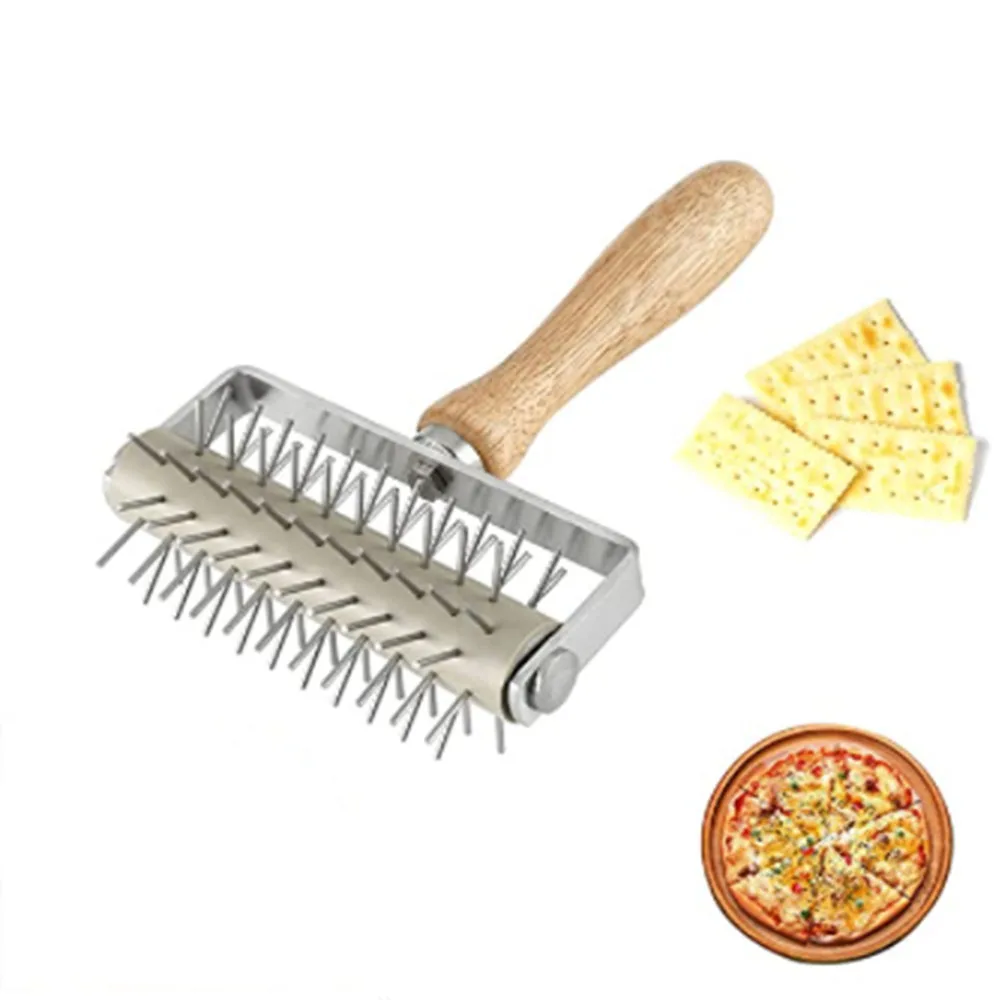 Pizza Punch Pastry Roller Pin Biscuit Dough Pie Hole Embossing Dough Roller Craft Baking Cooking Tool