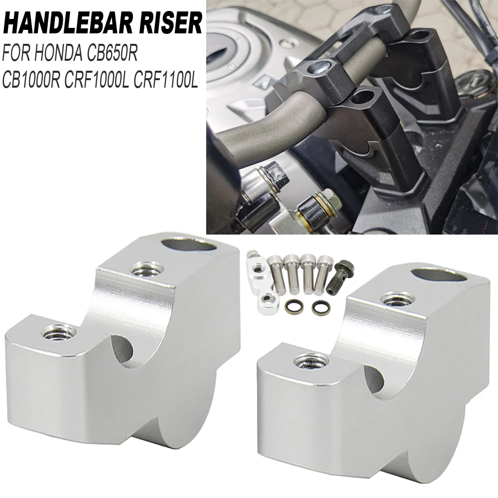 

FOR HONDA CB650R CB1000R CRF1000L CRF1100L Motorcycle Handlebar Riser Bar Mount Handle Clamp CRF 1100L CB 650R Silver