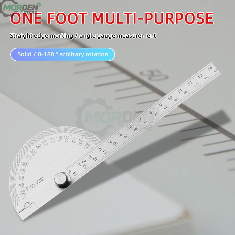 180 Degree Protractor Metal Angle Finder Goniometer Angle Ruler Stainless Steel Woodworking Tools Rotary Measuring Ruler Tools