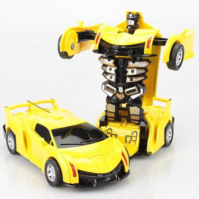 

RCtown Mini Transformation Car Robot Toys Cartoon Deformation Crash PK Car Inertial Transformation Robots Toys for Children zk25