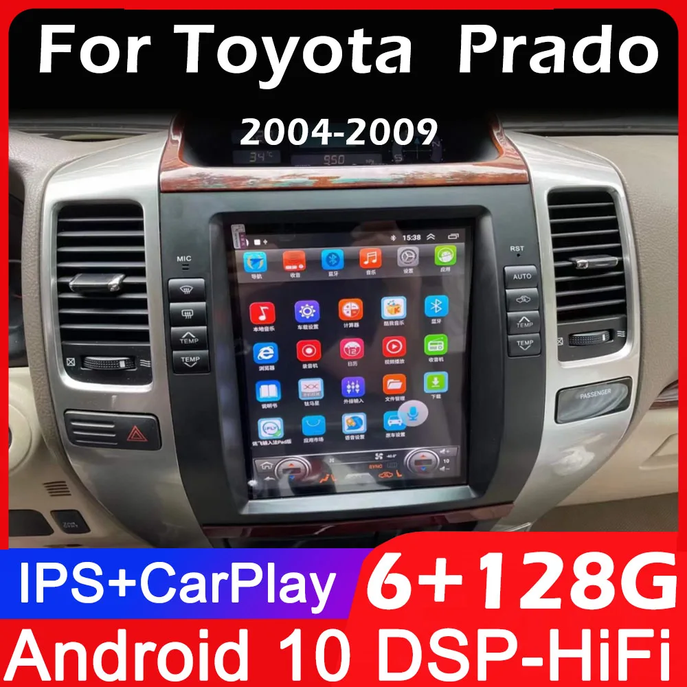 【未使用・動作未確認】トヨタ プラド120系 Androidナビ 9インチ大画面 トヨタランドクルーザープラド120 2003-2009ための車のandroid 10
