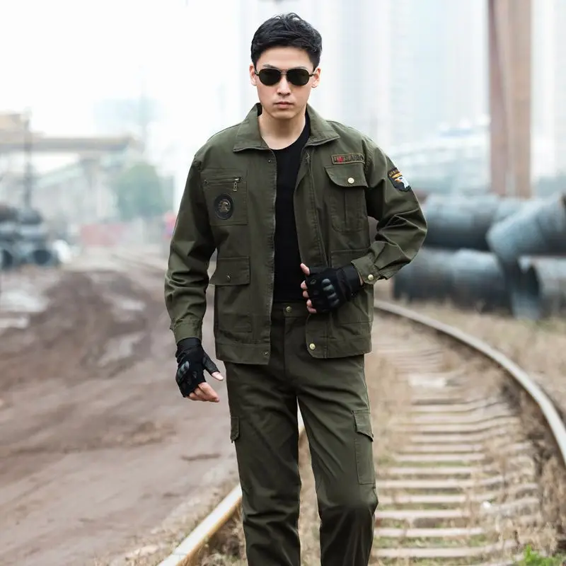 Suit Men\'s Welding Site Auto Repair Wear Dirt Resistant Labor Protection Suit Single Coat Overalls Security Engineering Uniform